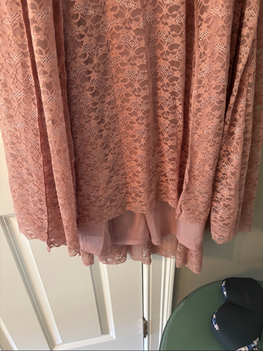 Dusty Rose Lace High-Low Skirt — Feminine Occasion Wear - Picture 3 of 3
